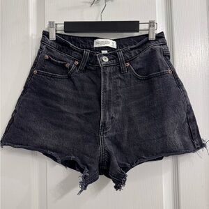 Abercrombie & Fitch Black Jean Shorts Vintage-Inspired Cut-Off